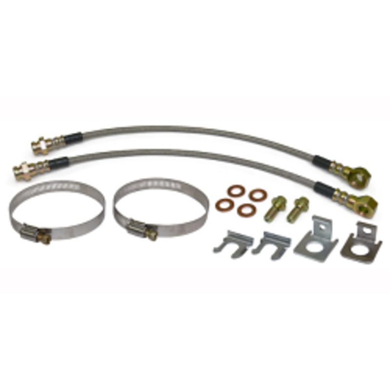 Rear Disc Brake Hoses and Mounting Kit, Braided Stainless
