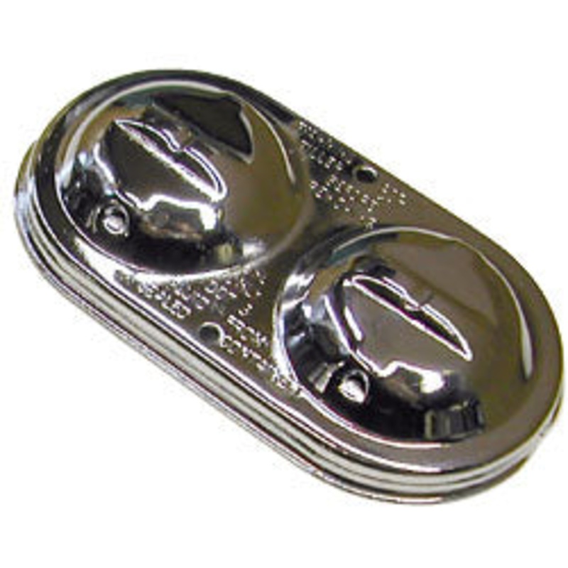 Master Cylinder Lid, Dual Clamp Corvette Type, Chrome