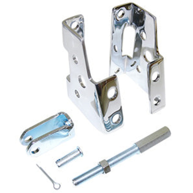 Power Brake Booster Mounting Bracket Kit, 64-74 Chevy GM Car, Chrome Decreased type