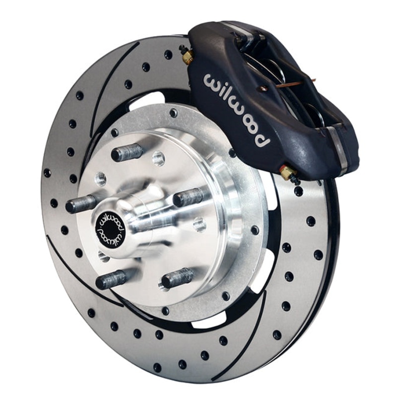 Wilwood Dynalite Disc Brake Conversion Kit for GM A F X Body, Chevelle, Camaro, Nova, 12.19″ Rotor Drilled Rotor, Polished Caliper