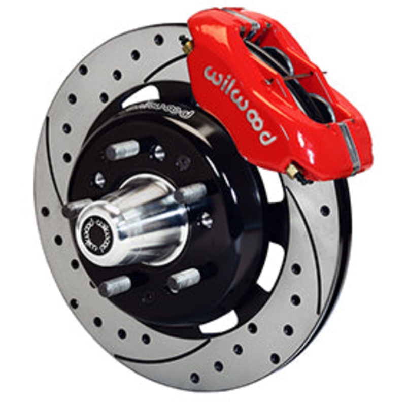 Wilwood Dynalite Pro Series Front Hub Kit, 1955-57 Chevy Belair Front Disc Brake Conversion Kits Plain 12.18″ Rotor, Polished Caliper