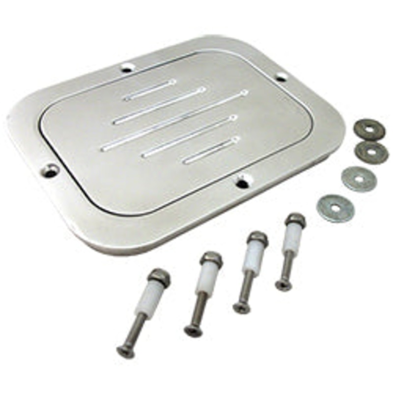 Fuel Tank and Master Cylinder Access Door, Billet Aluminum, Polished, Rectangular