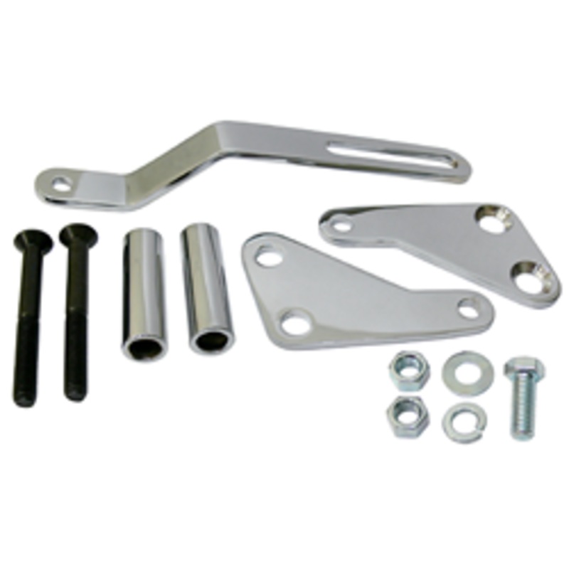 Power Steering Pump Bracket Kit, Chrome, Small Block Chevy Engine