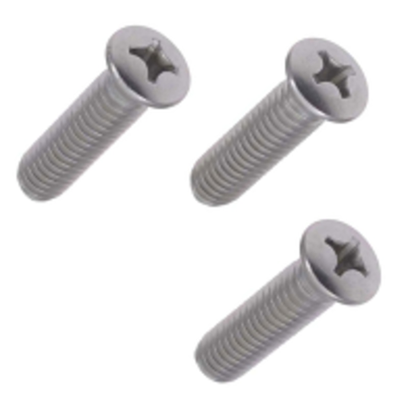 1947-72 Chevrolet & GMC Truck Exterior Mirror Arm Mounting Screws, Polished Stainless Steel. 3 Piece Set