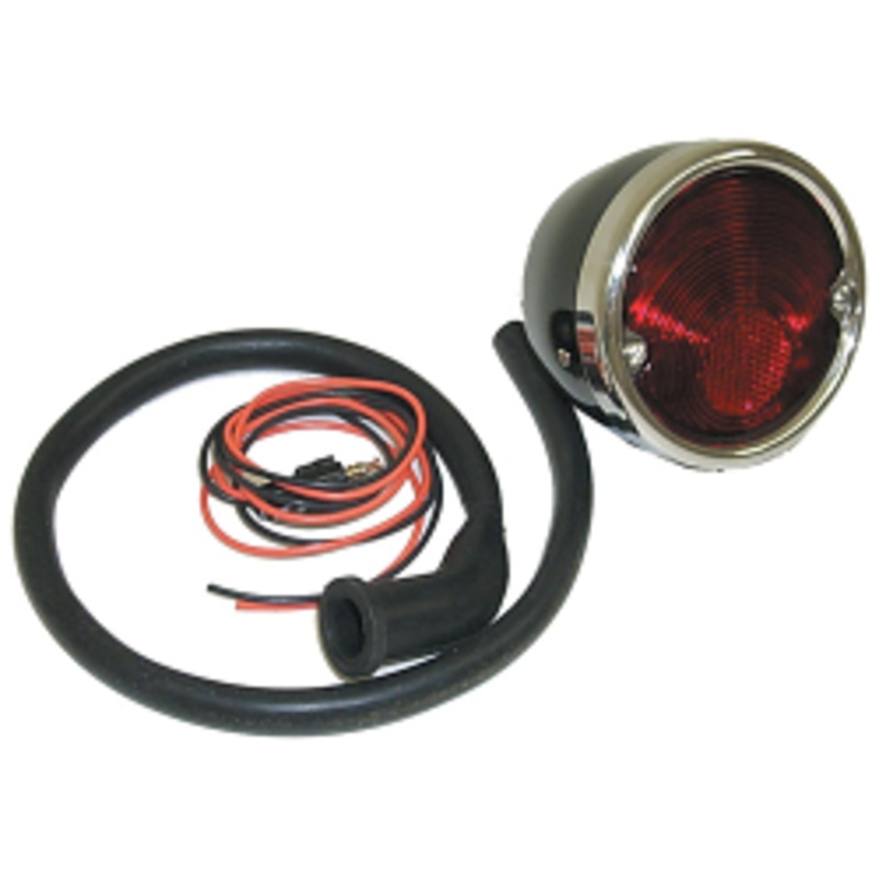 1954-55.1 Chevy/GMC Tail Light Assembly, LH or RH, Black w/ Polished Stainless Bezel, Each No