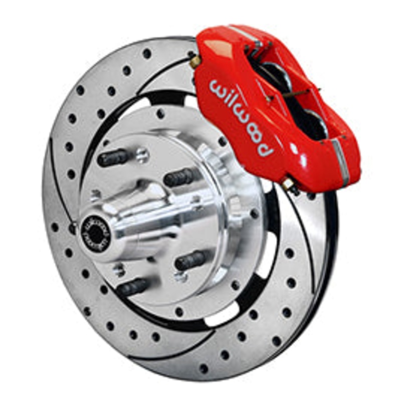 1965-72 Dodge & Plymounth A, B & E Body 12.19″ Wilwood Dynalite Pro “Big Brake” Front Disc Brake Kit Drilled 12.19″, Red Caliper