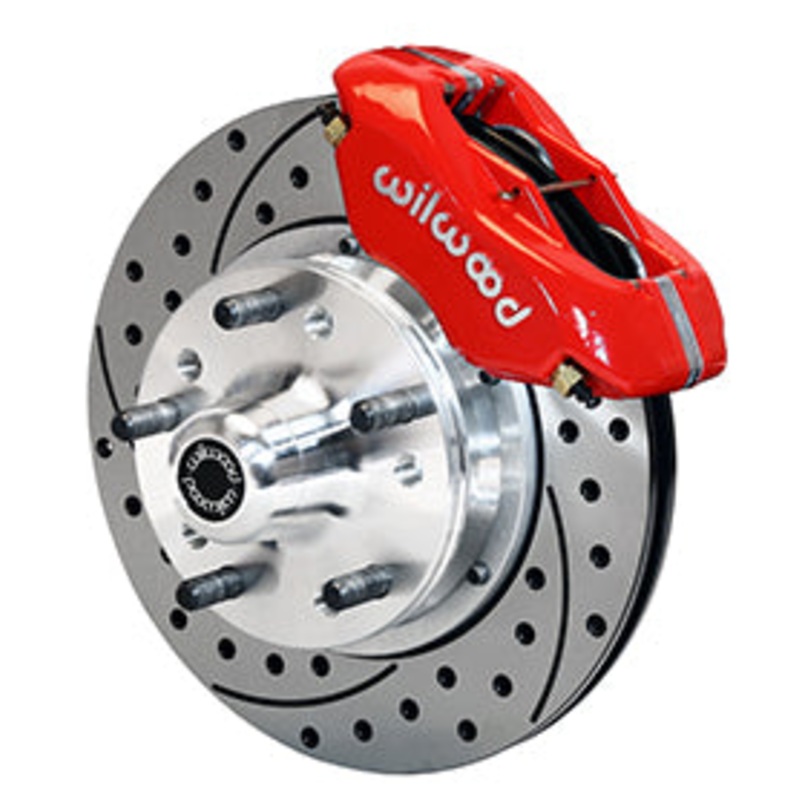 1965-72 Dodge & Plymounth “B & E” Body 11″ Wilwood Dynalite Pro Front Disc Brake Kit Drilled 11″ Rotor, Red Caliper