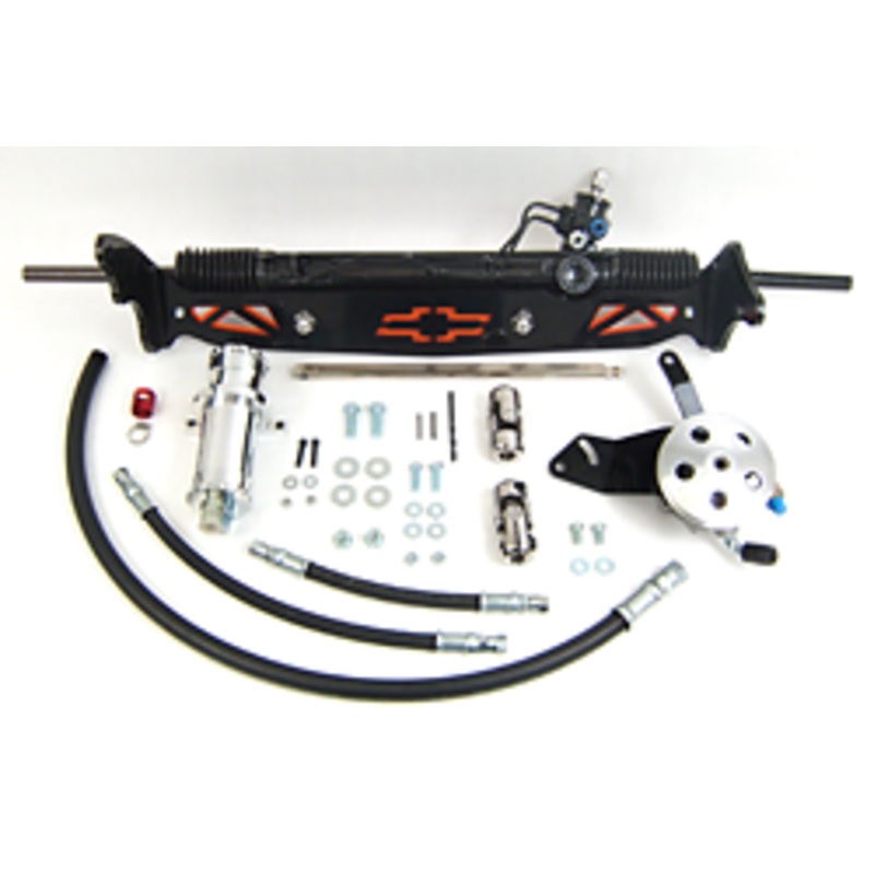 1967-72 Chevy C10, GMC C15 Truck Power Steering Rack and Pinion Kit, Disc Brakes 1″ DD (8050340) Big Block, Long (8060840) Serpentine Black (8028250) (+$55.00)