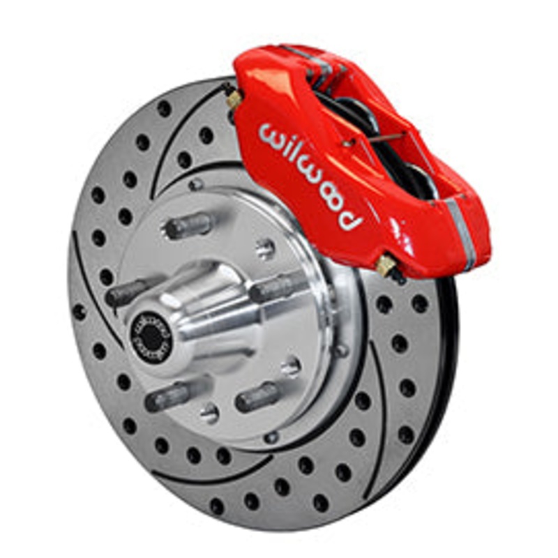 1970-73 Ford Mustang, 5 Lug Wilwood Forged Dynalite Pro Series Front Brake Kits Drilled 11″ Rotor, Red Caliper