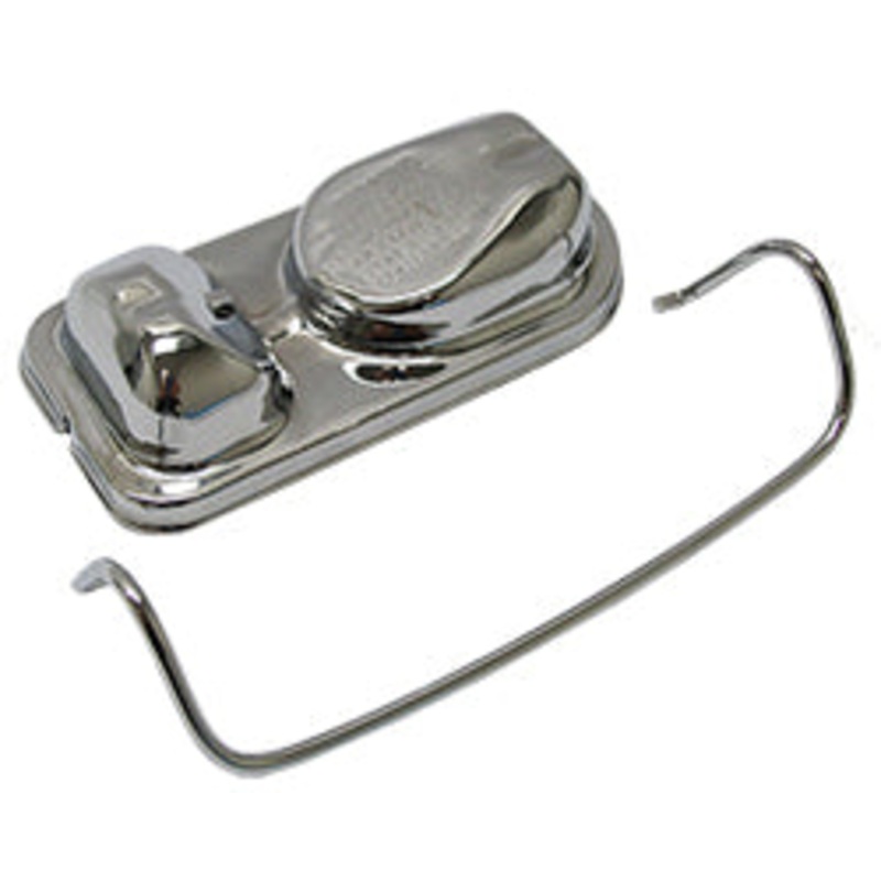 Master Cylinder Lid, Single Clamp Ford Type, Chrome