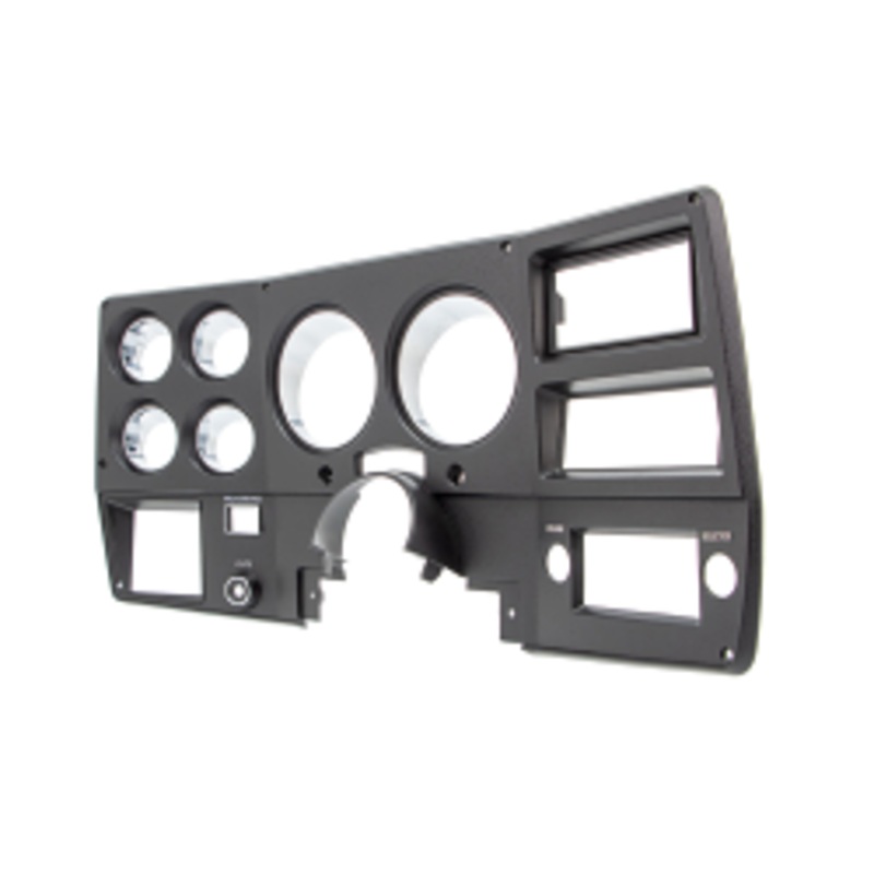 1973-74 Chevrolet / GMC Truck Dash Bezel, Black with Chrome Details, With A/C