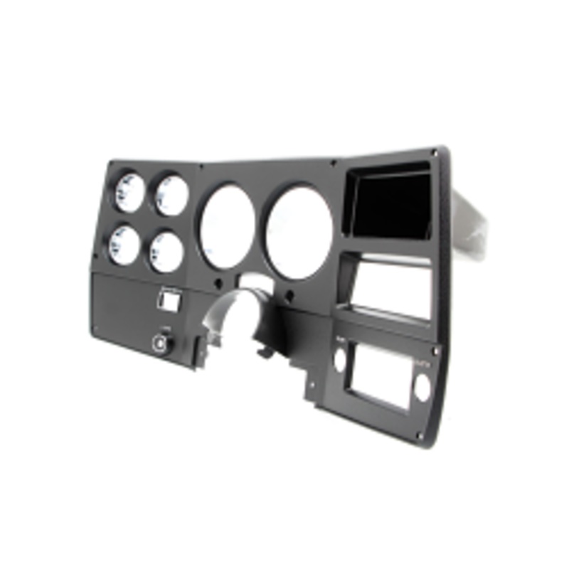 1973-74 Chevrolet / GMC Truck Dash Bezel, Black with Chrome Details, Without A/C