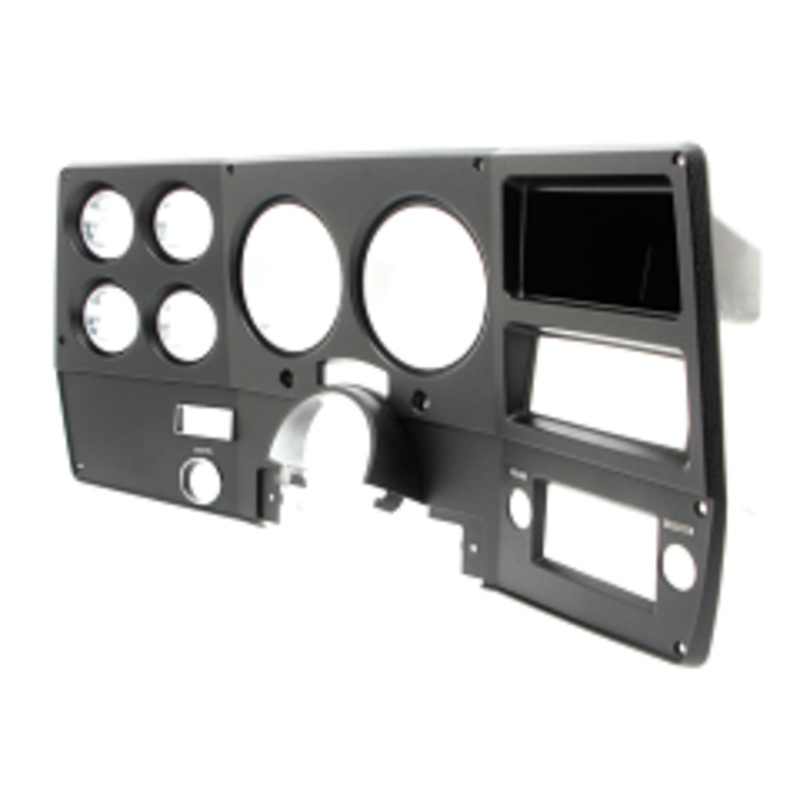 1975-77 Chevrolet / GMC Truck Dash Bezel, Black with Chrome Details, Without A/C