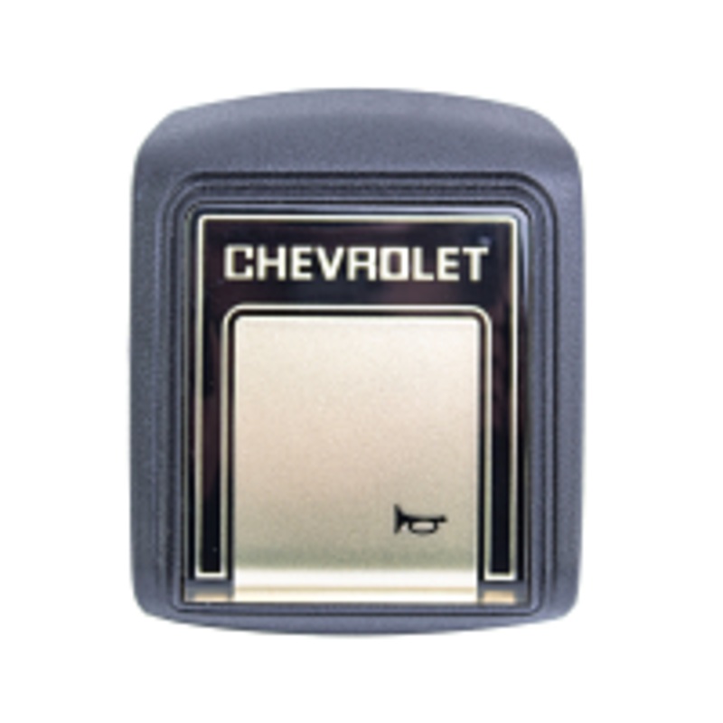 1978-91 Chevy Truck Steering Wheel Horn Button, Deluxe, Black & Champagne