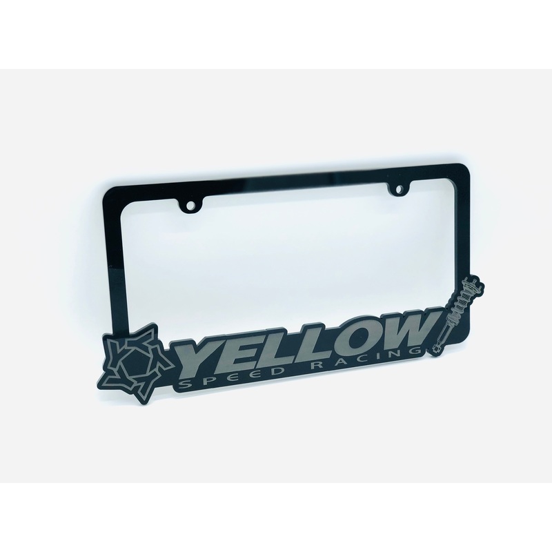 Yellow Speed Racing Acrylic License Plate Frame – Static Style
