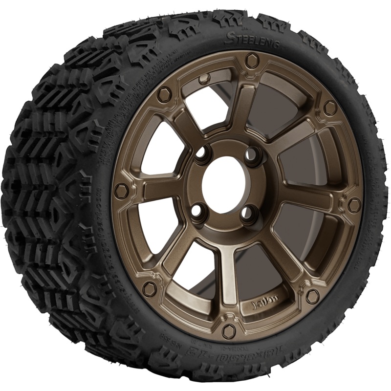 SGC 12 Cyclops Bronze Wheel  Aluminum Alloy / STEELENG 20×10-12 All Terrain Tire DOT approved Tires Combo – Set of 4