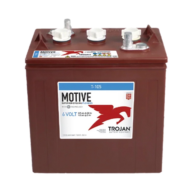 Trojan Motive T-105PLUS 225Ah 6VDC Group GC2 Signature Deep-Cycle Flooded Battery