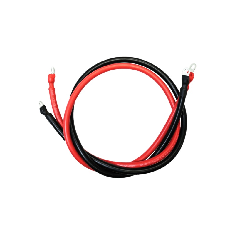 4AWG (Black and Red) 3FT Ring to Ring Terminal Cable