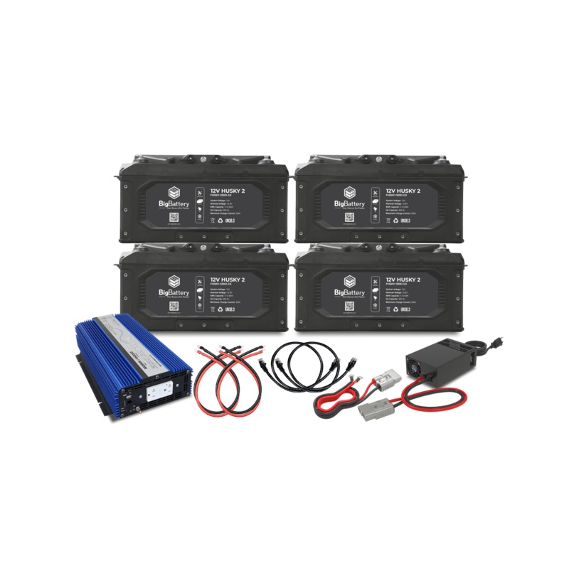 Big Battery 12V 4X HUSKY 2 KIT  AIMS + CHARGER