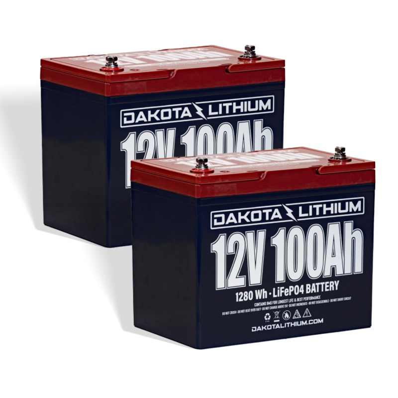 Dakota Lithium 24V 100Ah Deep Cycle Marine Trolling Motor Battery Set