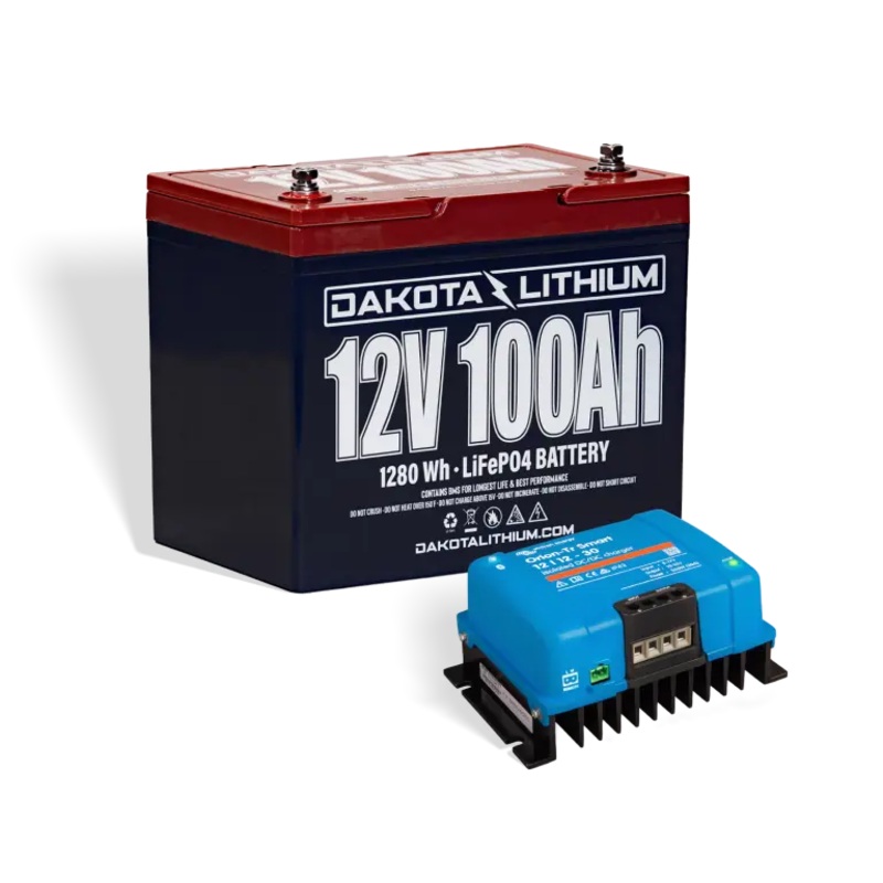 Dakota Lithium 12v 100Ah Battery Plus Victron Orion Smart DC-DC charger