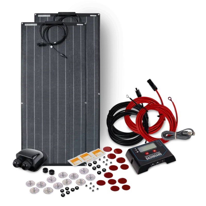 Dakota Lithium 200-Watt Solar Panel & RV Roof Mount Kit