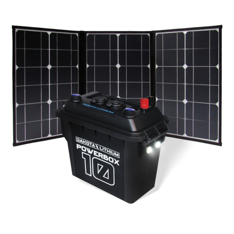 Dakota Lithium PowerBox 10 (12V Battery Included) + Folding Solar Panel
