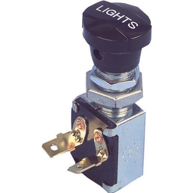 Push-Pull Light Switch With Two Male Spade Terminals