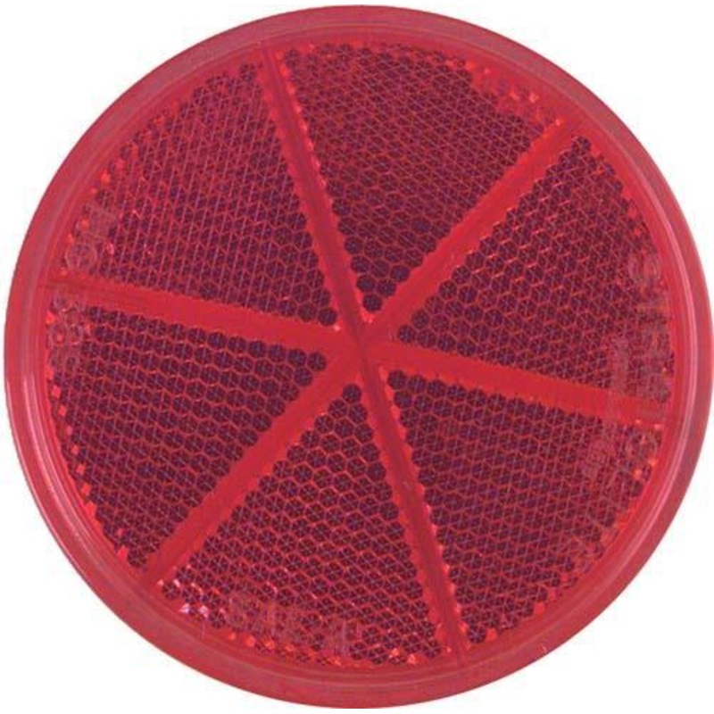 Red Quick Mount, Self Adhesive Reflector. 3″ Diameter
