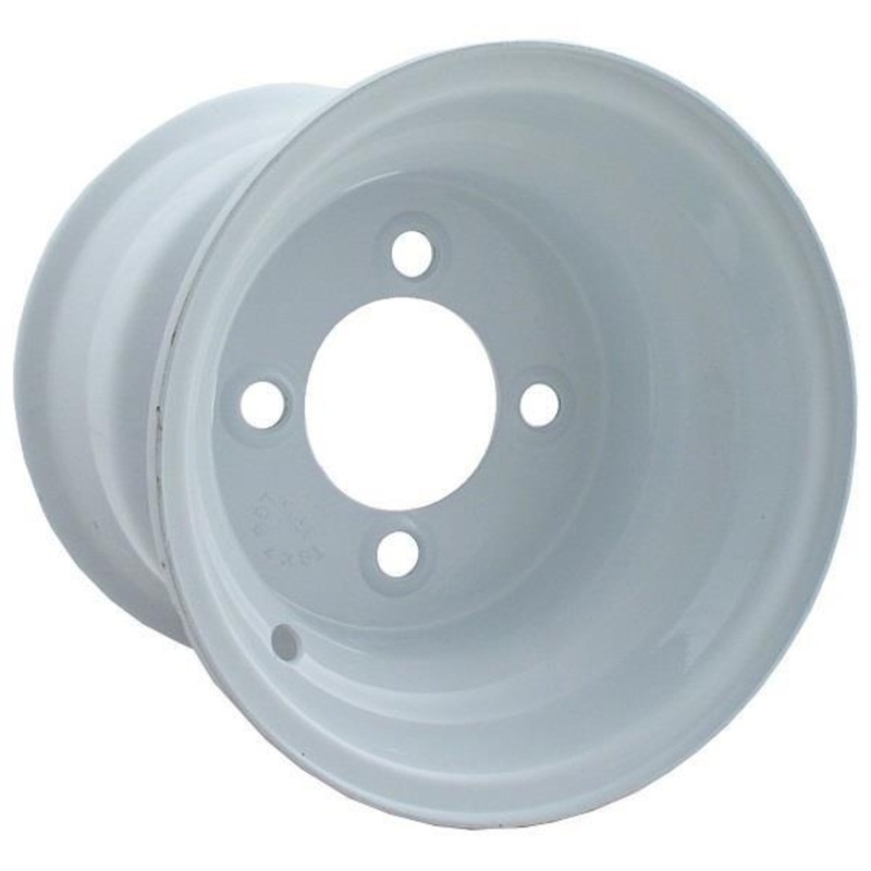 10×6 White Steel Wheel Centered