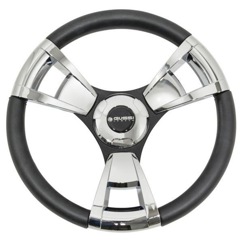 Gussi Italia Model 13 Black/Chrome Steering Wheel For All E-Z-GO TXT / RXV Models
