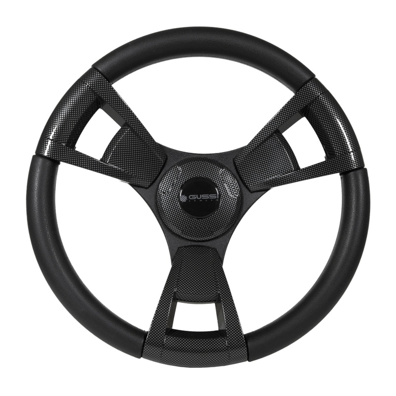 Gussi Italia Model 13 Black/Carbon Fiber  Steering Wheel For E-Z-GO