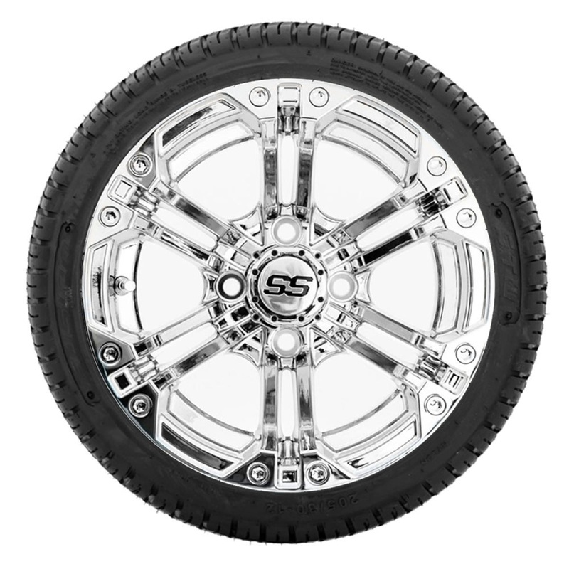 12″ GTW Specter Chrome Wheels with 18″ Fusion DOT Street Tires  Set of 4
