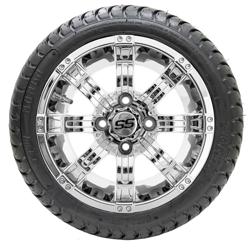 12″ GTW Tempest Chrome Wheels with 18″ Mamba DOT Street Tires  Set of 4