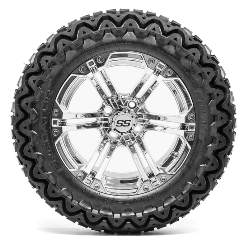 14″ GTW Specter Chrome Wheels with 23″ Predator A/T Tires  Set of 4