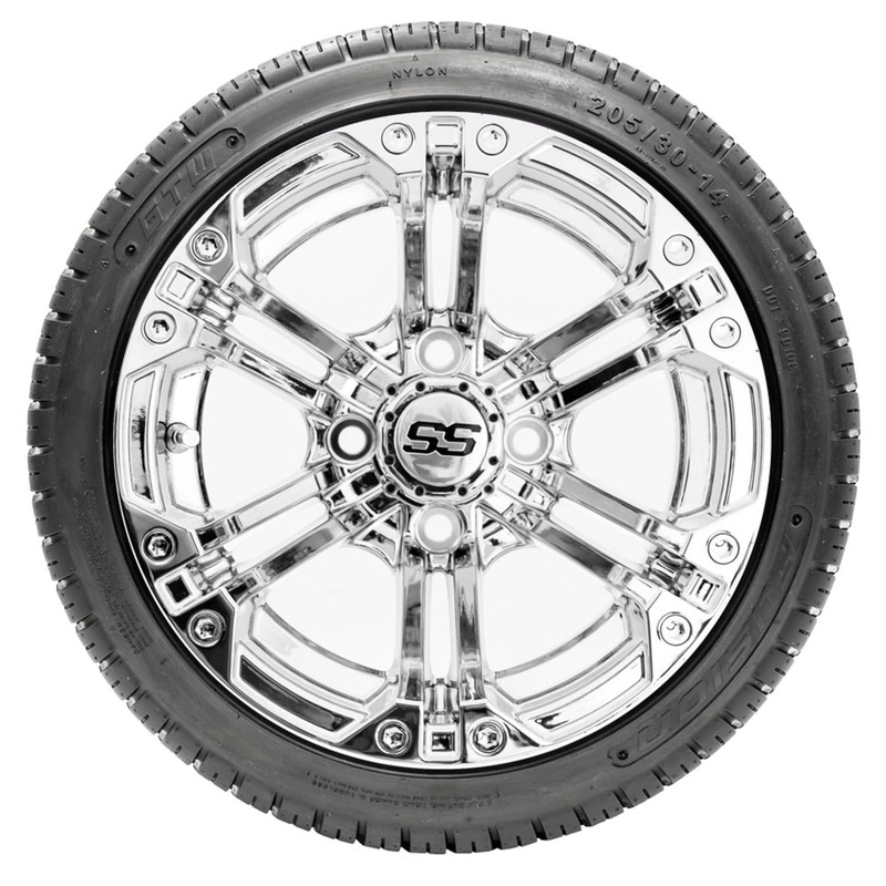 14″ GTW Specter Chrome Wheels with Fusion DOT Street Tires  Set of 4