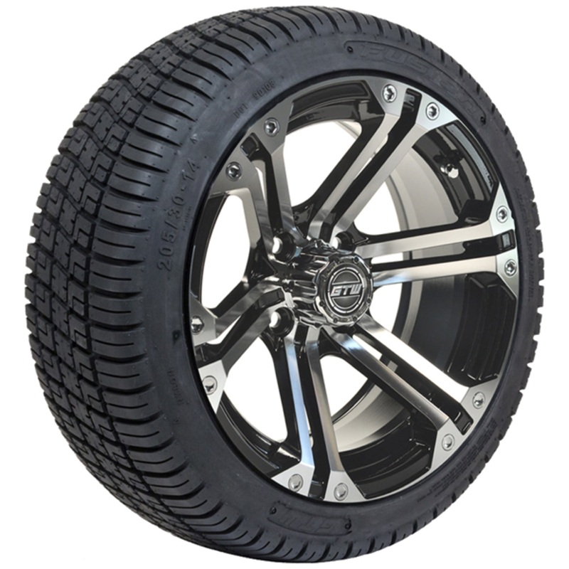 Set of (4) 14″ GTW Machined/Black Specter Wheels On Lo-Pro Tires