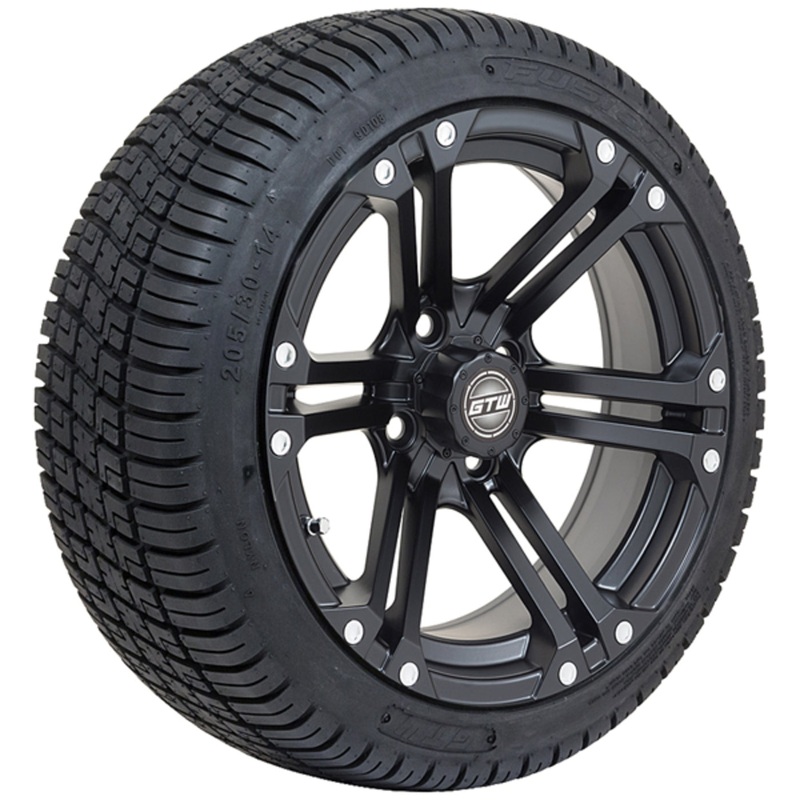 Set of (4) 14″ GTW Matte Black Specter Wheels On Lo-Pro Tires
