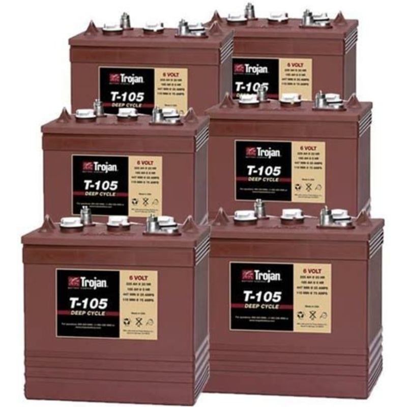 Trojan T-105 6V/225Ah Golf Cart Battery (6 Pack, 36V)