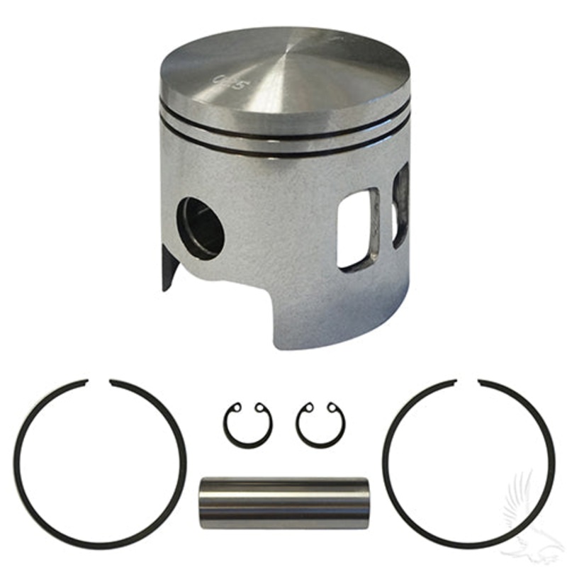 EZGO Golf Cart Piston and Ring Assembly, .25mm Oversized – 2-Cycle Gas 1989-1993 (2 Port Oversized Pistons)