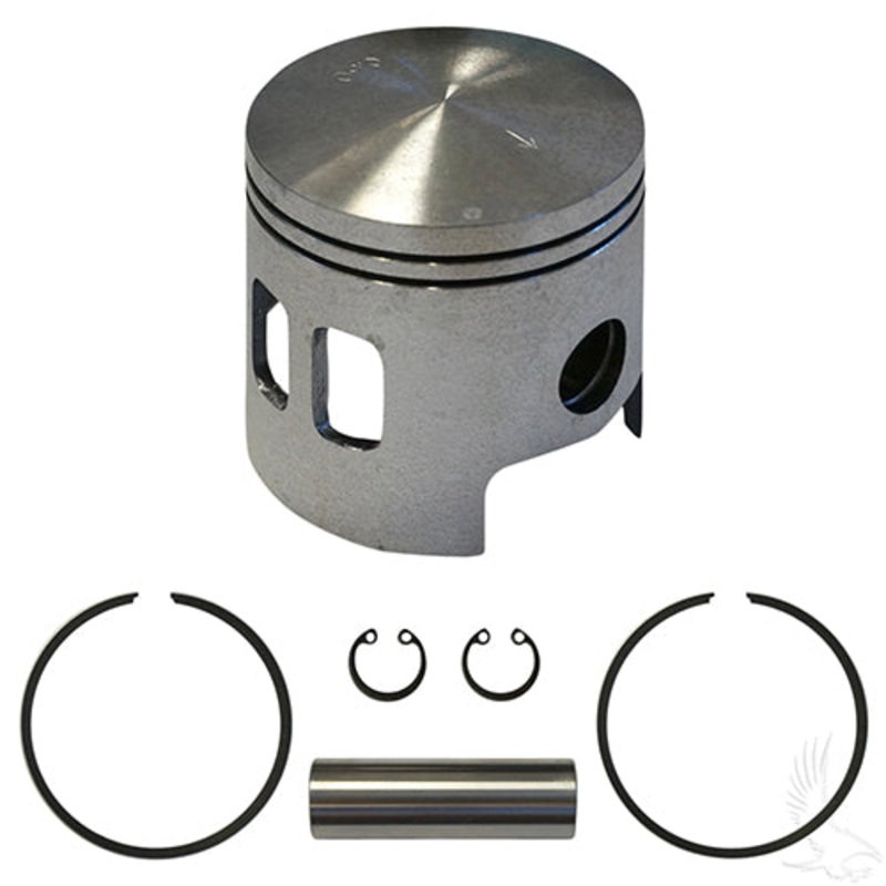 EZGO Golf Cart Piston and Ring Assembly, .50mm Oversized – 2-Cycle Gas 1989-1993 (2 Port Oversized Pistons)