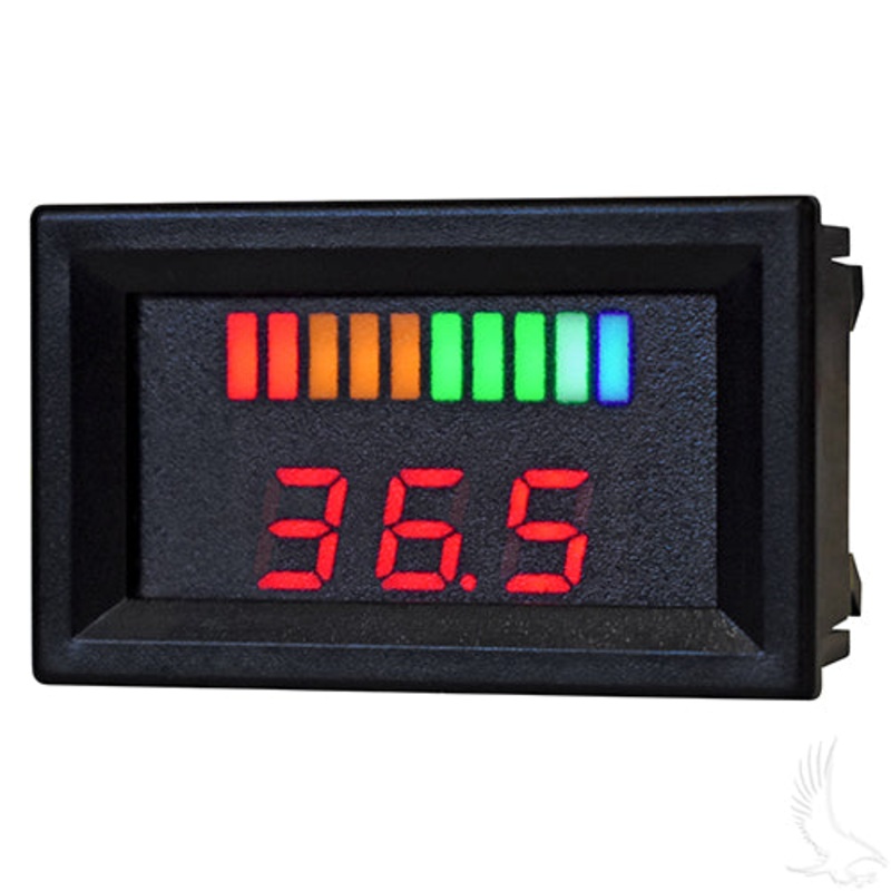 36 Volt Digital Voltage Display Golf Cart Charge Meter – Horizontal