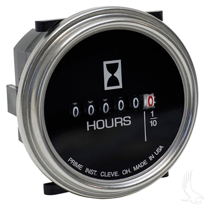 Golf Cart Hour Meter – Chrome – 10V-80V DC