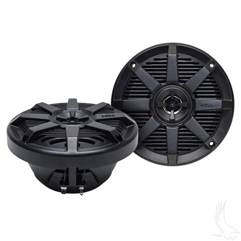 Golf Cart Speakers – SET OF 2 – BOSS 5.25″ Round Marine – 2-Way 150W