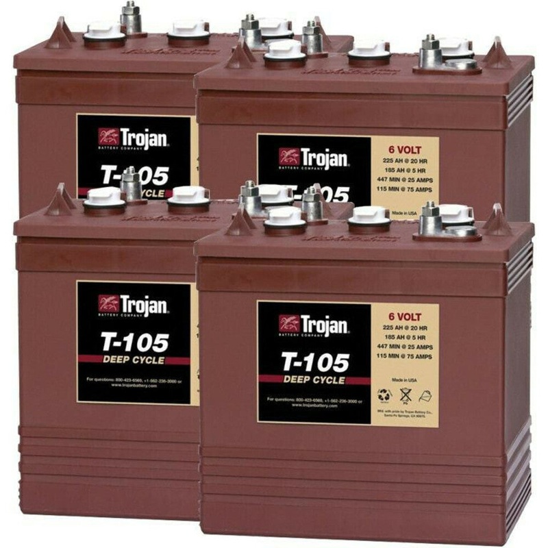 Trojan 6 Volt T-105 Scissor Lift/Floor Scrubber Batteries – (4 Pack, 24V)