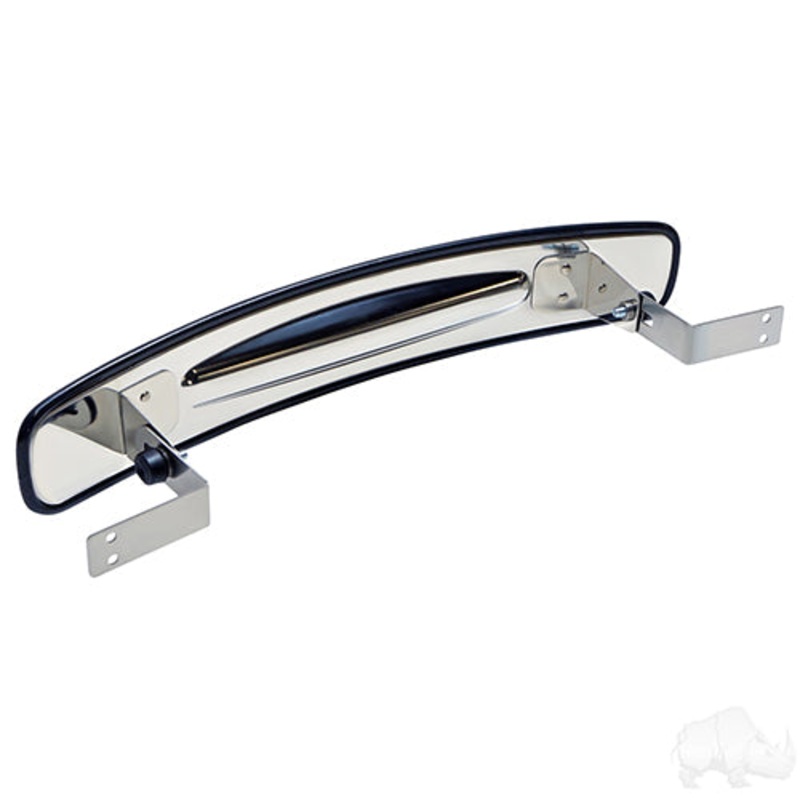 Universal 180 Degree Convex Golf Cart Mirror – Stainless Steel / Roof Mount