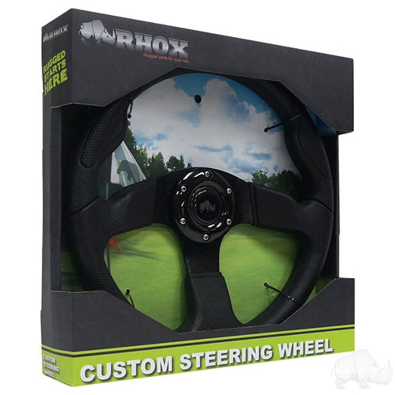 Golf Cart Steering Wheel – Formula GT -13″ Diameter (Black Grip/Black Spokes)
