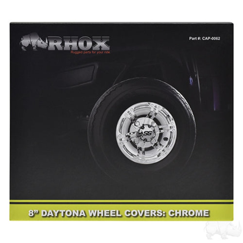 Golf Cart Wheel Cover – SET OF 4 – 8″ Daytona Chrome