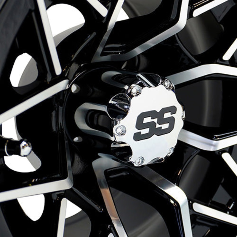10” RHOX RX379 Golf Cart Wheel –  10X7 ET-25 Machined Gloss Black