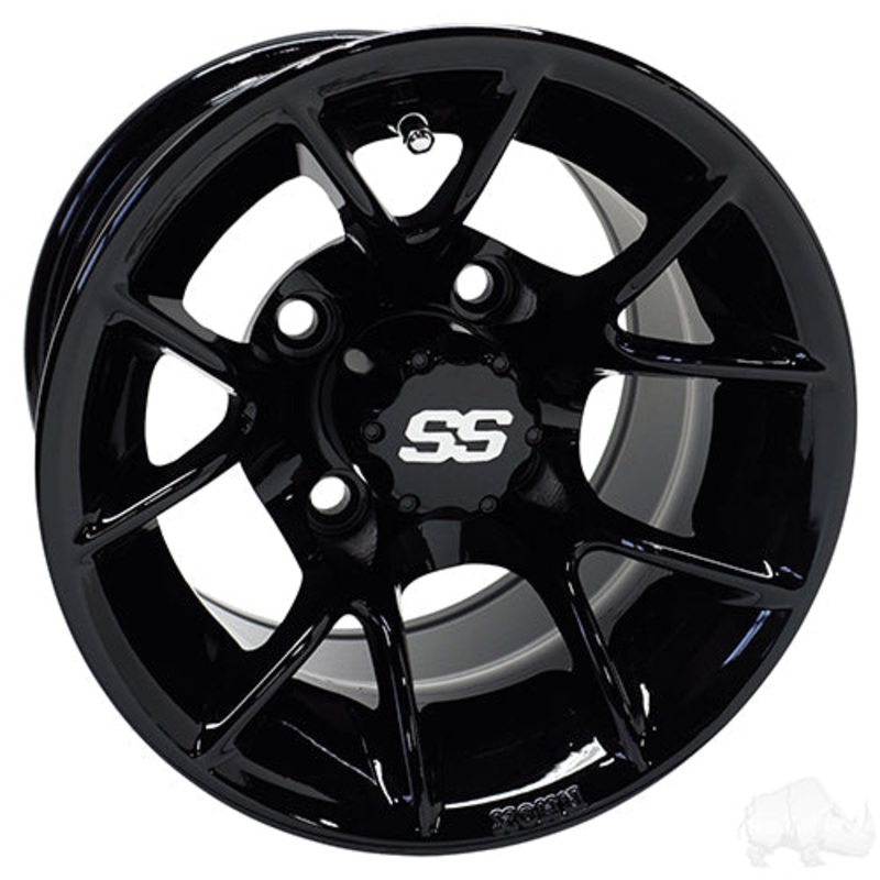 10″ RHOX RX405 Golf Cart Wheel –  10×7 ET-25 Black